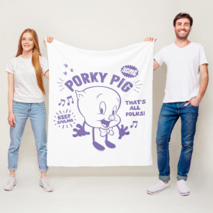 Tasty Retro Porky Pig Fleece Blanket