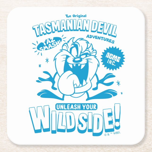Tasty Retro TAZ™ Square Paper Coaster (Front)