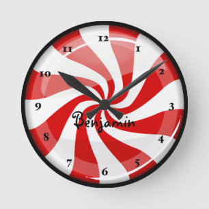 Tasty Round Peppermint Clock