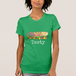 Tasty sub sandwich cute food art T-Shirt