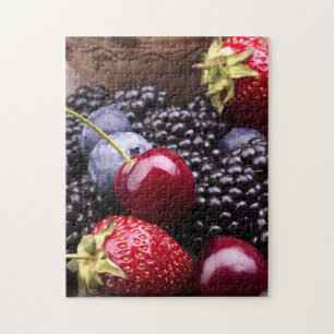 Tasty Summer Fruits On A Wooden Table Jigsaw Puzzle