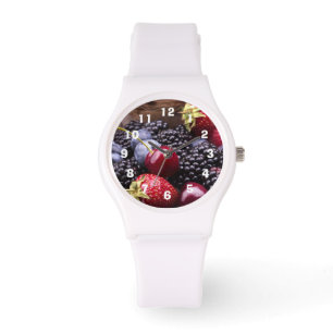Tasty Summer Fruits On A Wooden Table Watch