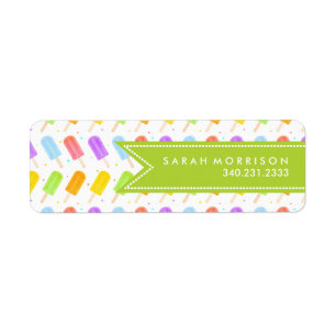 Tasty Summer Watercolour Popsicle Pattern Return Address Label
