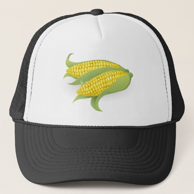 Tasty sweetcorn illustration trucker hat (Front)