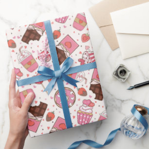 Tasty Treats Retro Valentine's Wrapping Paper