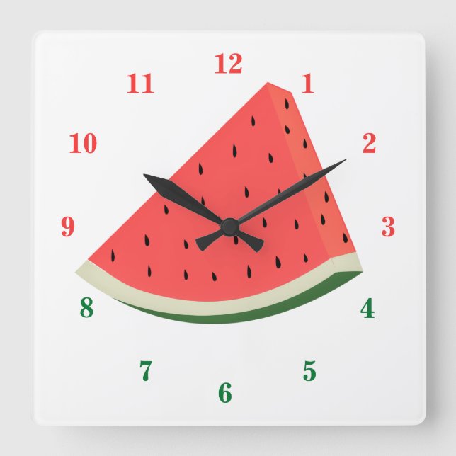 Tasty Watermelon - Sweet - Square Wall Clock (Front)