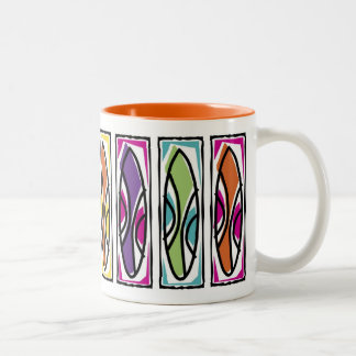 Tasty Waves Surfboard Two-Tone Coffee Mug