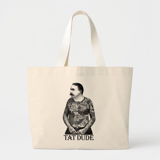 Tat Dude Large Tote Bag (Front)
