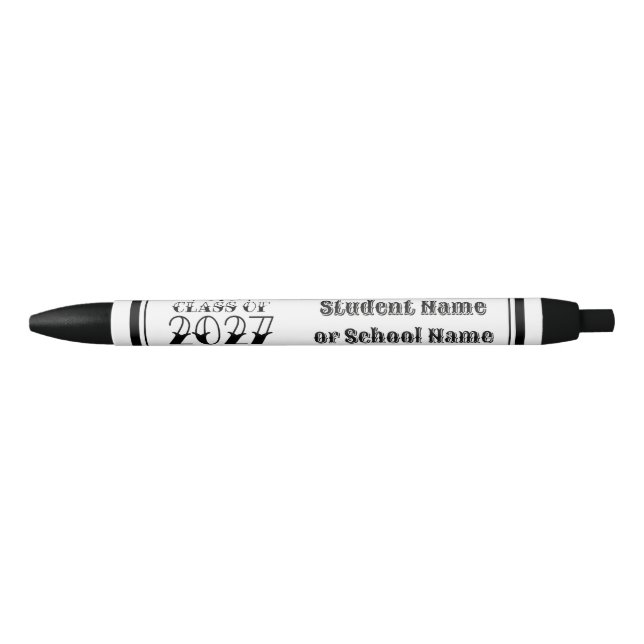 Tat-Style Class of 2027 Graduation  Black Ink Pen (Front)