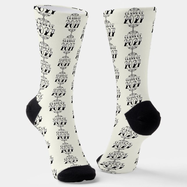 Tat-Style Class of 2027 Graduation Socks (Angled)