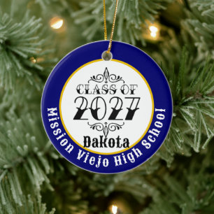 Tat Style Class of 2027 Photo Graduation Ceramic Ornament