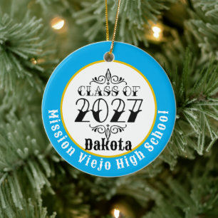 Tat Style Class of 2027 Photo Graduation Ceramic Ornament