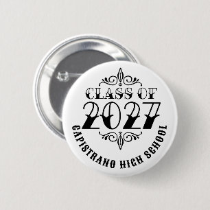 Tat-Style Grey Class of 2027 Graduation 6 Cm Round Badge
