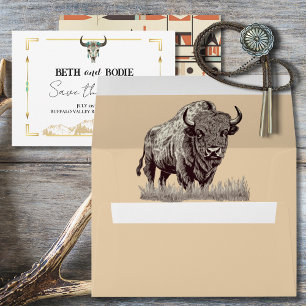Tatanka Bison Yellowstone Save the Date Envelope