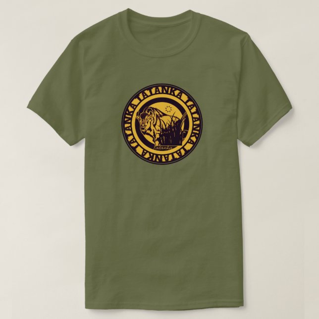 Tatanka (Buffalo) Black & Deep Yellow T-Shirt (Design Front)