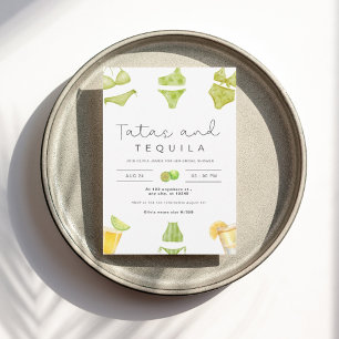 Tatas & tequila lingerie bridal shower invitation