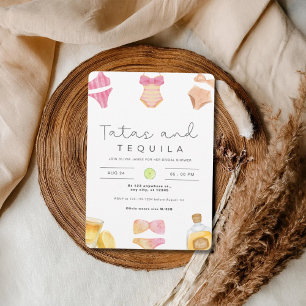 Tatas & tequila lingerie bridal shower invitation