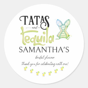 Tatas & Tequila Modern Bridal Shower Fiesta Party Classic Round Sticker