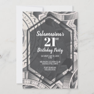 Tatau Black & White Diamond Invitation
