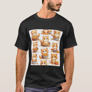 Tater tot cats playing in bowls of tater tots T-Shirt