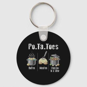 Taters Potatoes Funny Potato Boil Em Mash Em Stick Key Ring