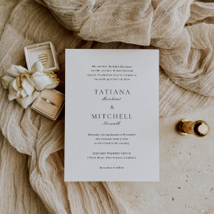 Tatiana Classic Elegant Wedding Invitation