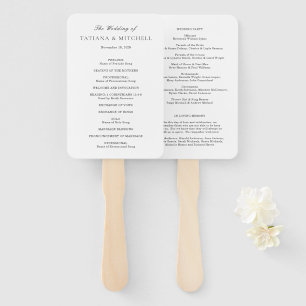 Tatiana Classic Elegant Wedding Program Hand Fan