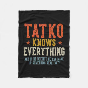 Tatko knows everything father's day retro vintage fleece blanket