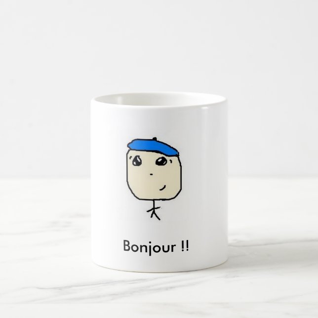 tato fr, Bonjour !! Coffee Mug (Center)