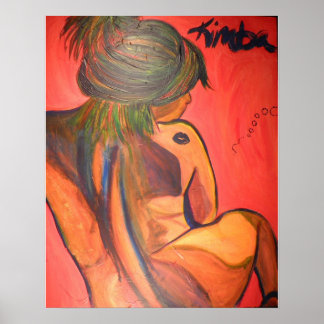 'Tatoo Kiss', Poster, red, nude, Sincerest Kimba Poster