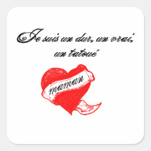tatoo love mum square sticker