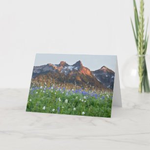 Tatoosh Range and Wildflowers   Mt. Rainier Card