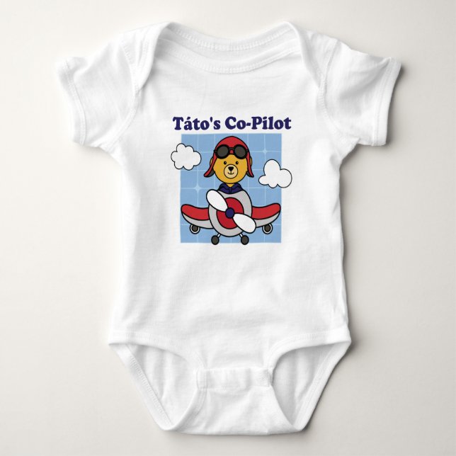 Táto's Co-Pilot - Cute Aeroplane Baby Bodysuit (Front)