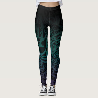 Tatou V - Midnight Teal & Purple Leggings