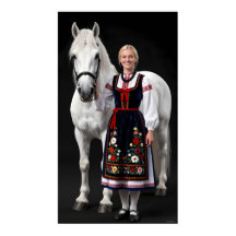 Tatra Folk Maiden and White Horse Poster