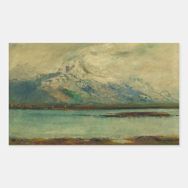 Tatra Mountain Landscape by Ladislav Mednyanszky Rectangular Sticker (Front)