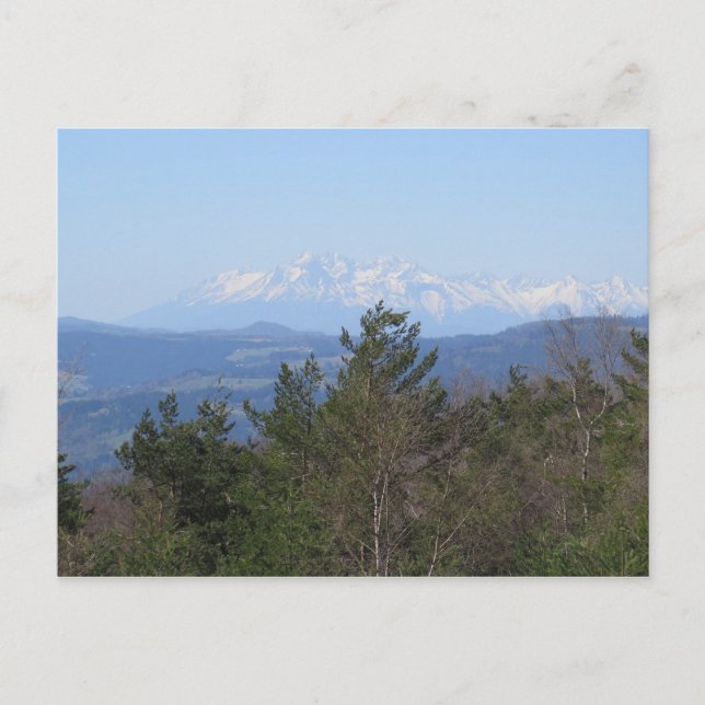 Tatras view from Beskid Sadecki Postcard (Front)