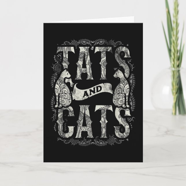 Tats And Cats Tattooist Tattoo Body Art Tattooing Card (Front)