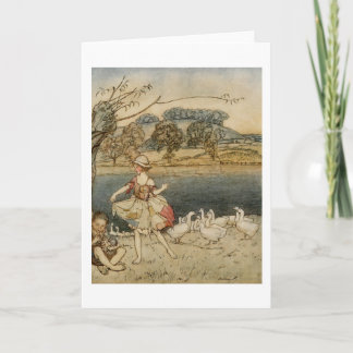 Tattercoats Dancing while the Gooseherd Pipes Card