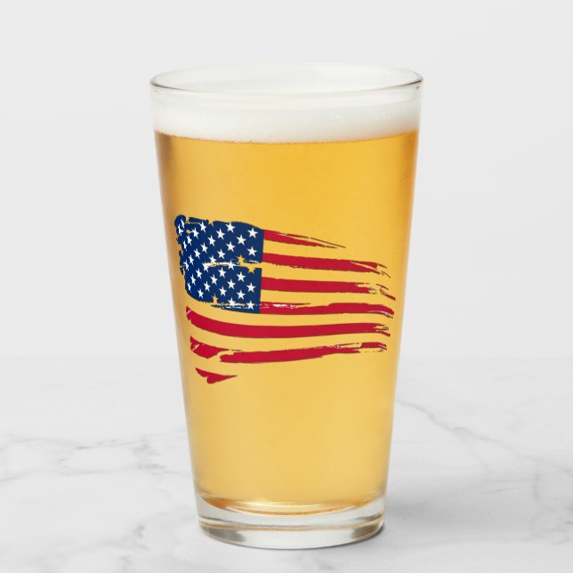 Tattered American Flag Glass (Front Filled)