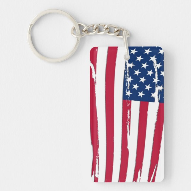 Tattered American Flag Key Ring (Front)