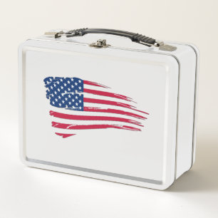 Tattered American Flag Lunch Box