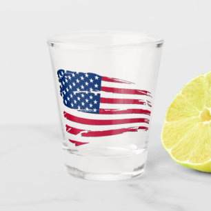Tattered American Flag Shot Glass