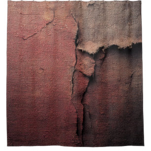 Tattered Canvas Abstract in Rust and Earth Shower Curtain