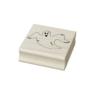 Tattered ghost illustration art stamp