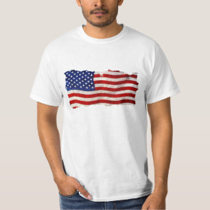 Tattered Grunge Patriotic USA Flag, United States T-Shirt