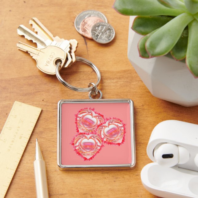 Tattered Heart Art Key Ring (Desk)