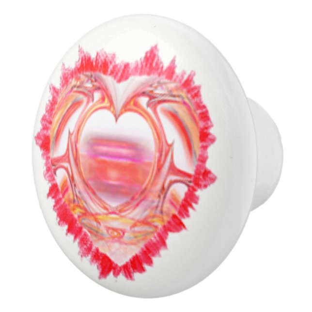 Tattered Heart Artwork Design Ceramic Knob (Right)