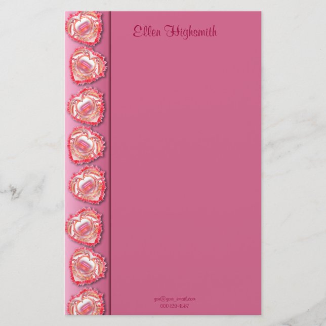 Tattered Heart Border Stationery (Front)