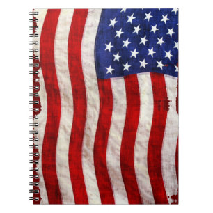Tattered Patriotic USA Flag, United States Notebook